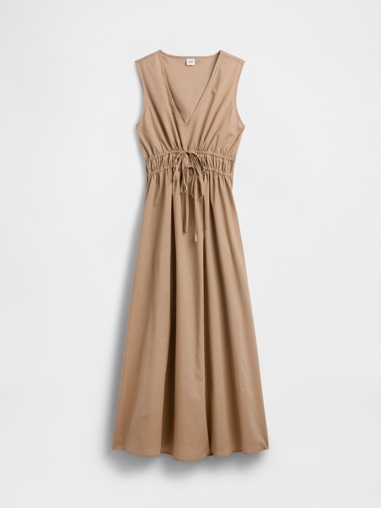 Sleeveless Tie-Front Maxi Dress