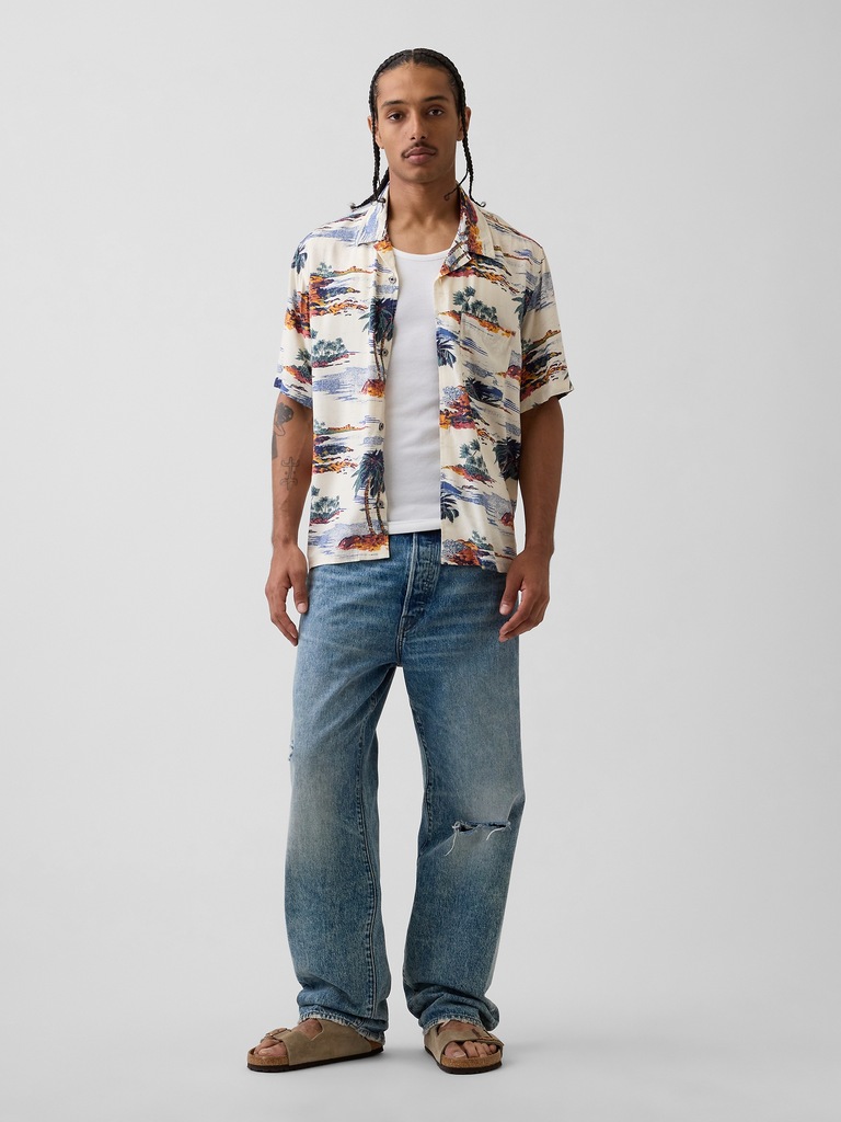 Relaxed Camp Collar Shirt