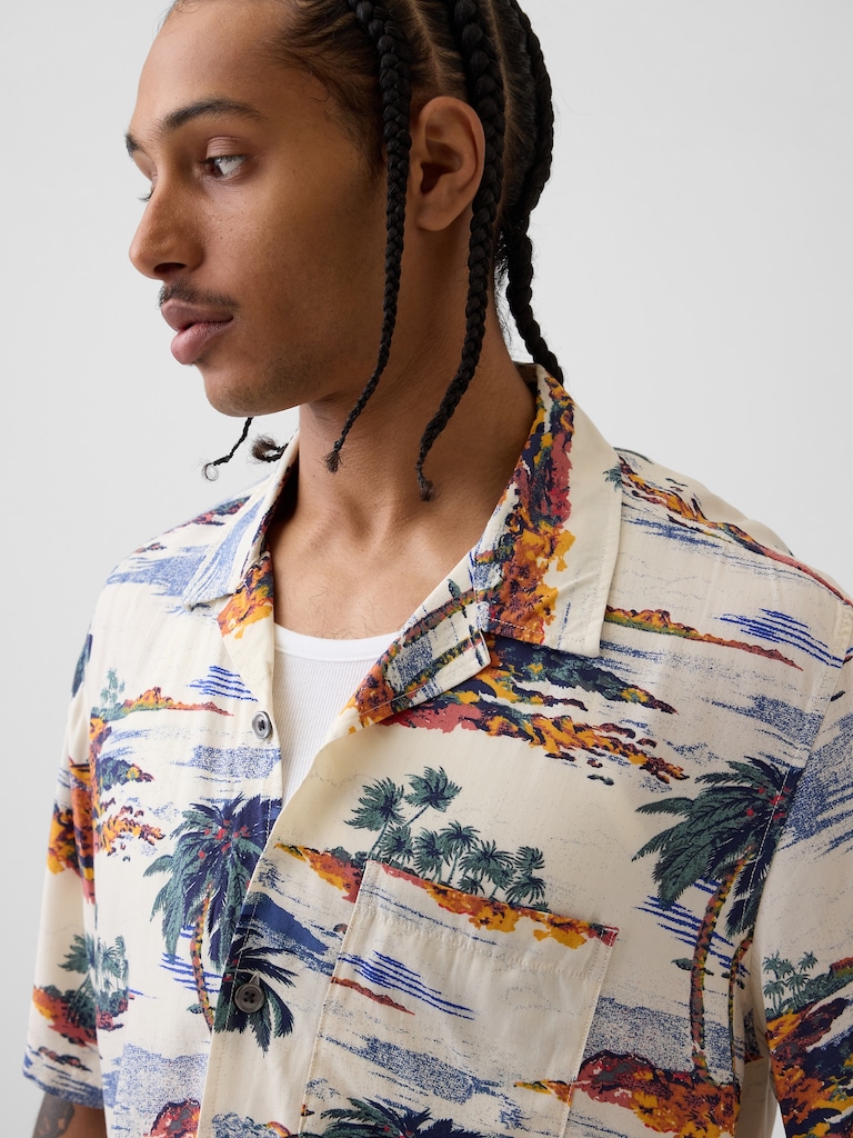 Relaxed Camp Collar Shirt