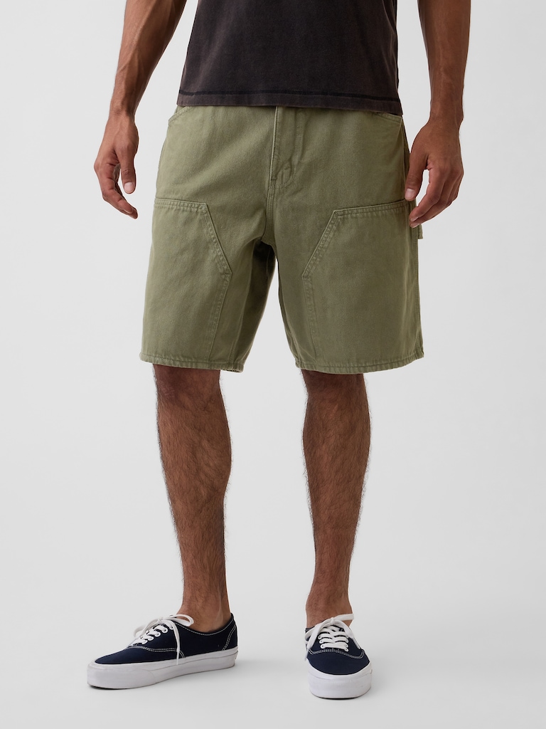 9" Loose Denim Carpenter Shorts