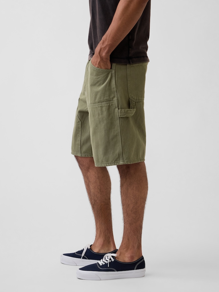 9" Loose Denim Carpenter Shorts