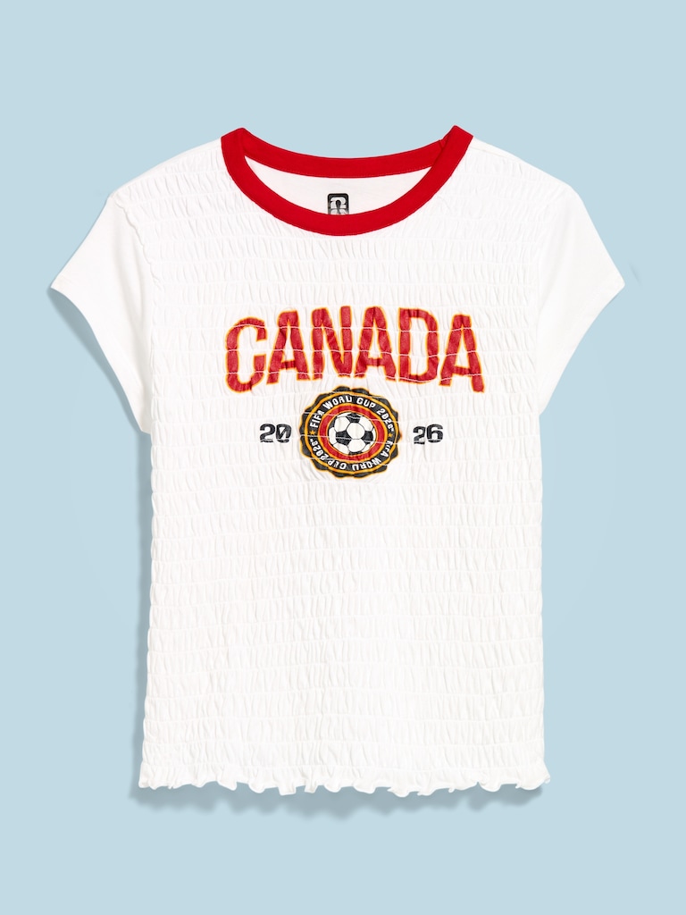 FIFA World Cup 26™ Canada Smocked Graphic T-Shirt for Women