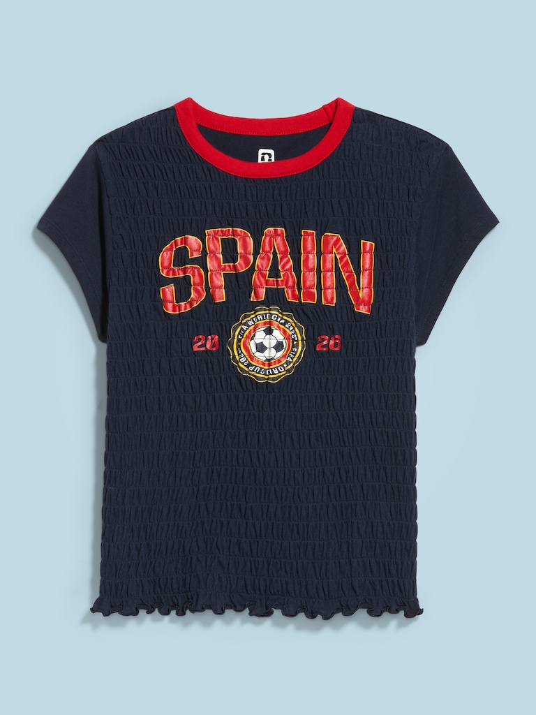 FIFA World Cup 26™ Spain Smocked Graphic T-Shirt for Women