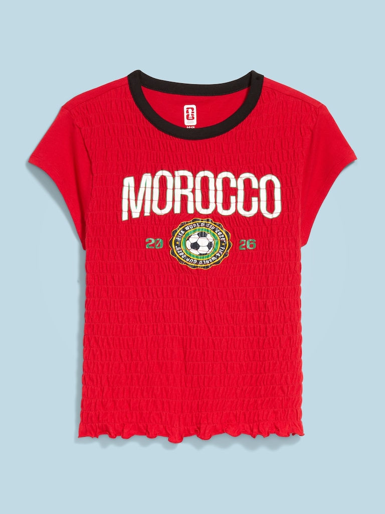 FIFA World Cup 26™ Morocco Smocked Graphic T-Shirt for Women