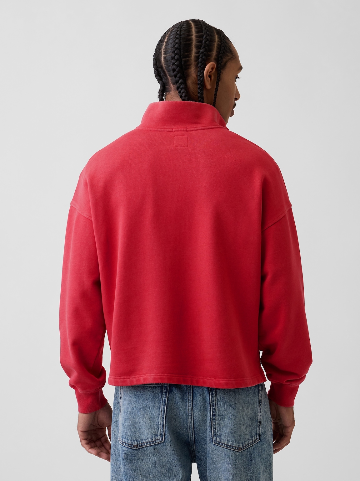 Heavyweight Oversized Logo Quarter-Zip Pullover