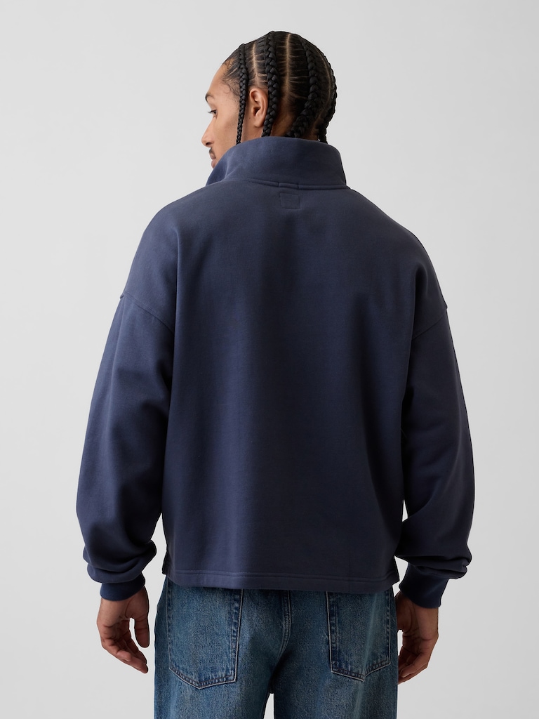 Heavyweight Oversized Logo Quarter-Zip Pullover