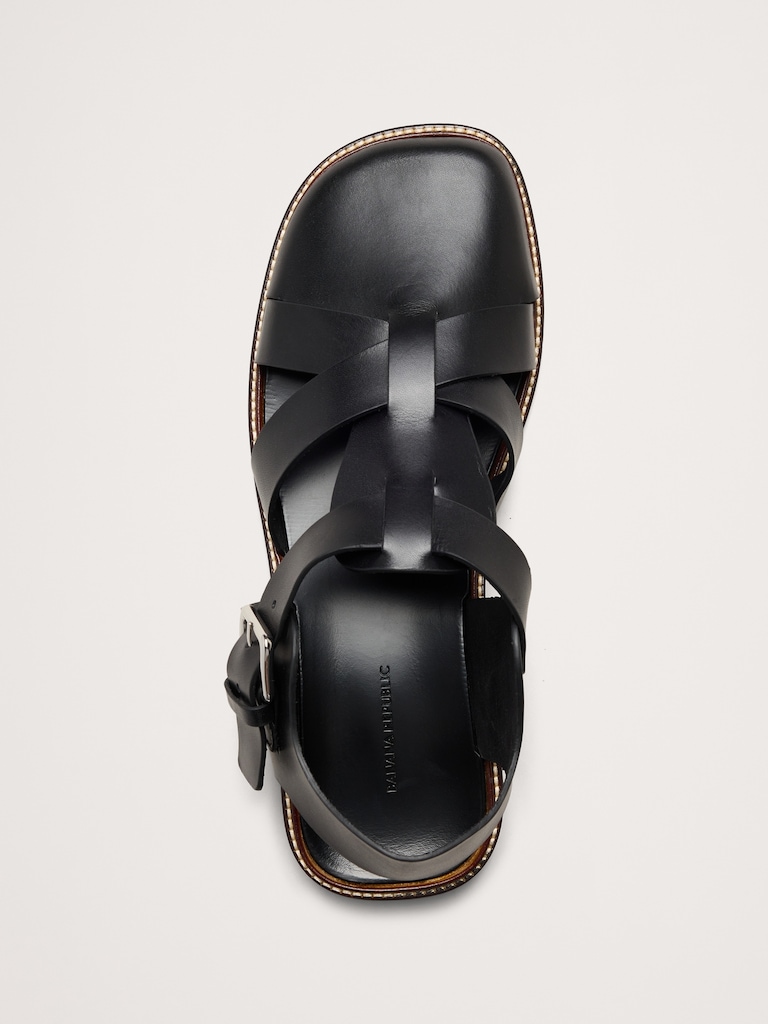 Leather Closed-Toe Fisherman Sandal