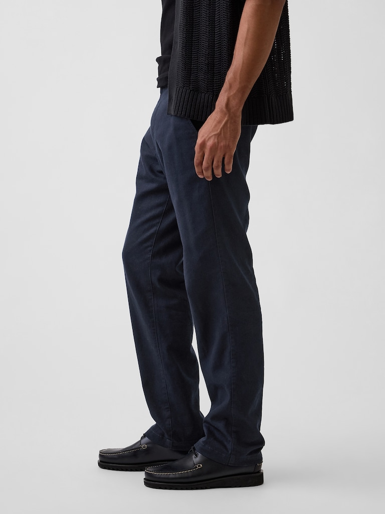 Linen-Cotton Relaxed Straight Trousers