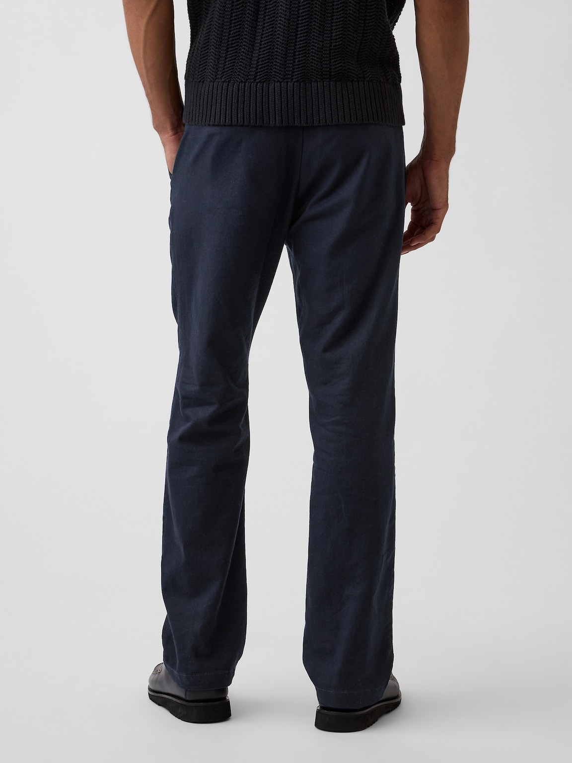 Linen-Cotton Relaxed Straight Trousers