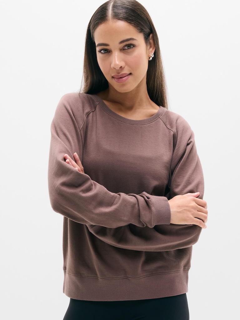 Airy Cotton Terry Crew Sweatshirt