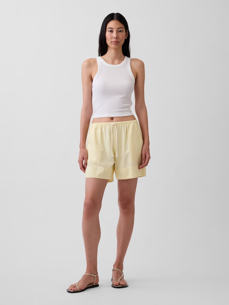 Linen-Blend Easy Shorts