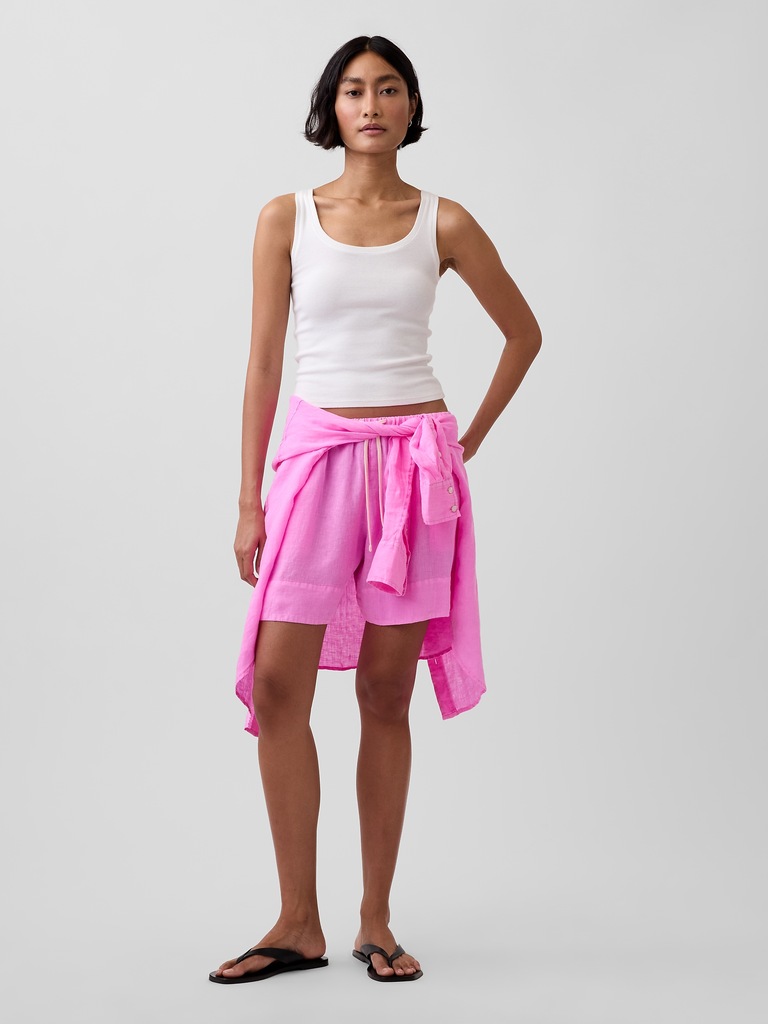 Linen-Blend Easy Shorts