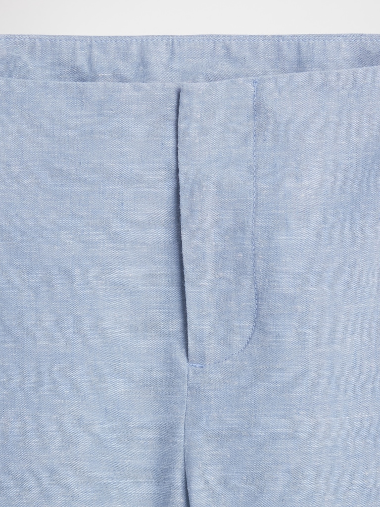 Low Rise Linen-Blend Flare Pants