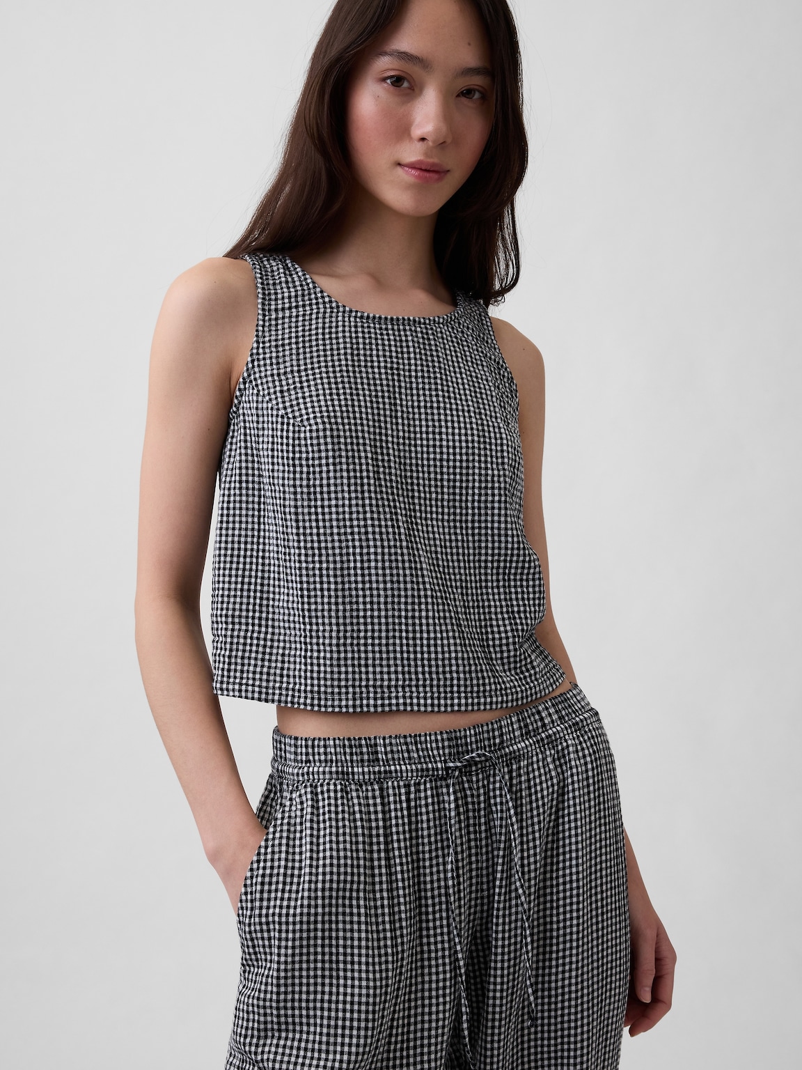 Cotton Gauze Barrel Joggers