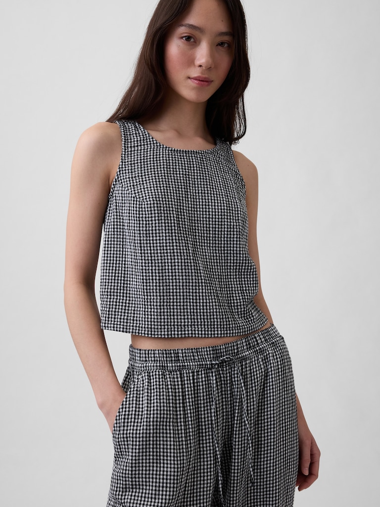 Cotton Gauze Barrel Joggers