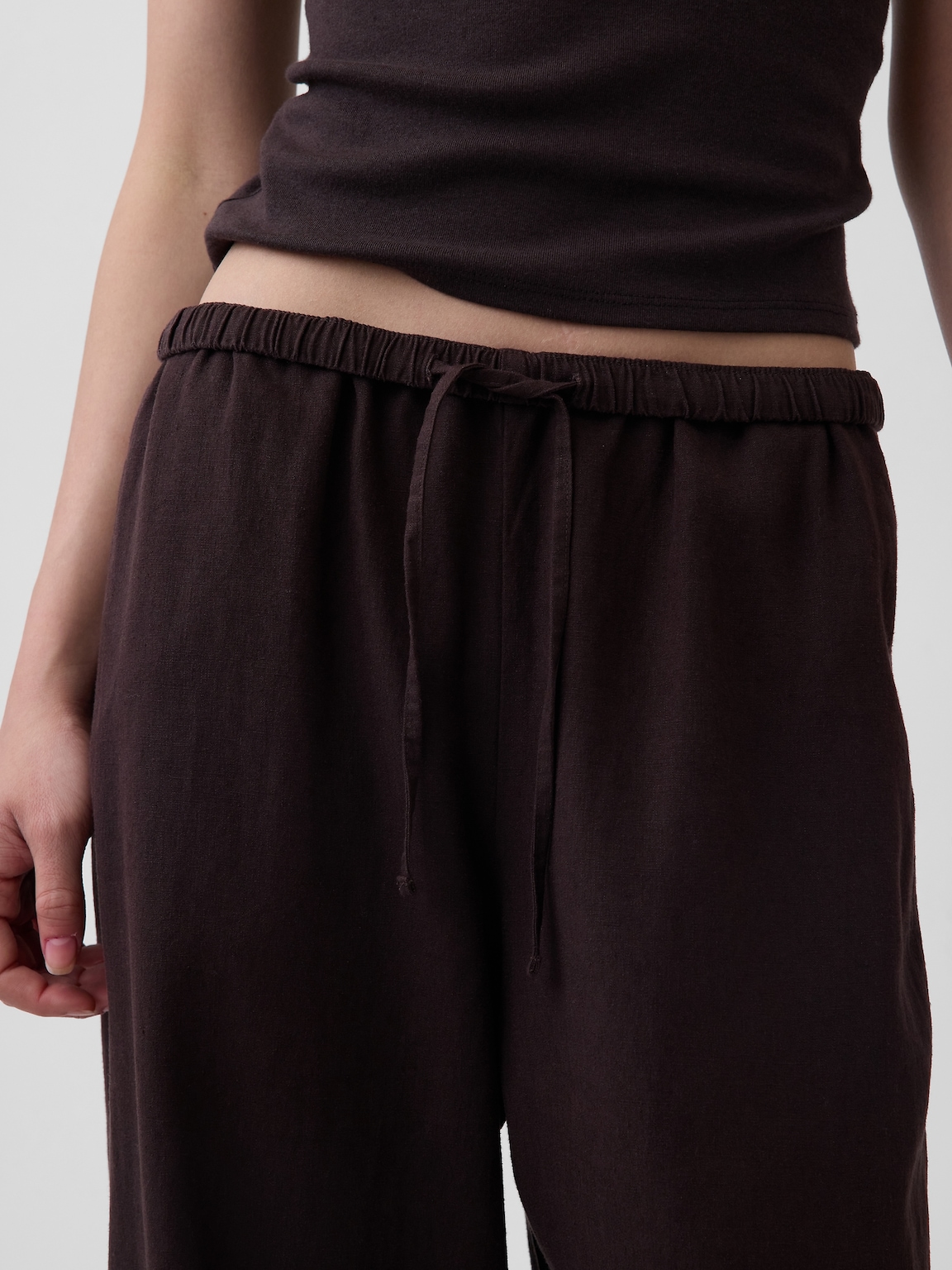 Linen-Blend Easy Wide-Leg Pants