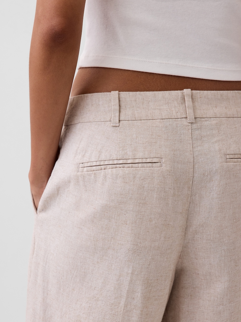 9" Low Rise Linen-Blend Trouser Shorts