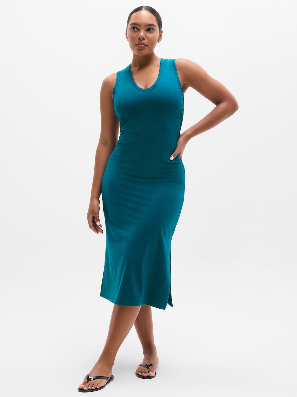 V-Neck Hardware One-Piece Swimsuit