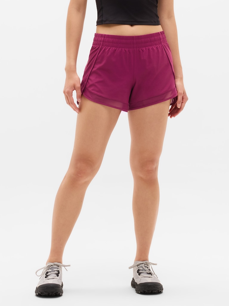 Mesh Racer Run Mid Rise 4" Short