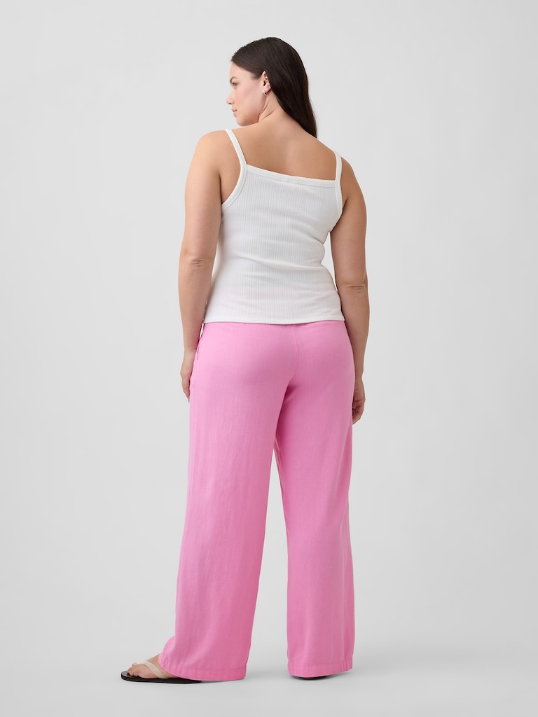 Relaxed Linen-Blend Wide-Leg Pants