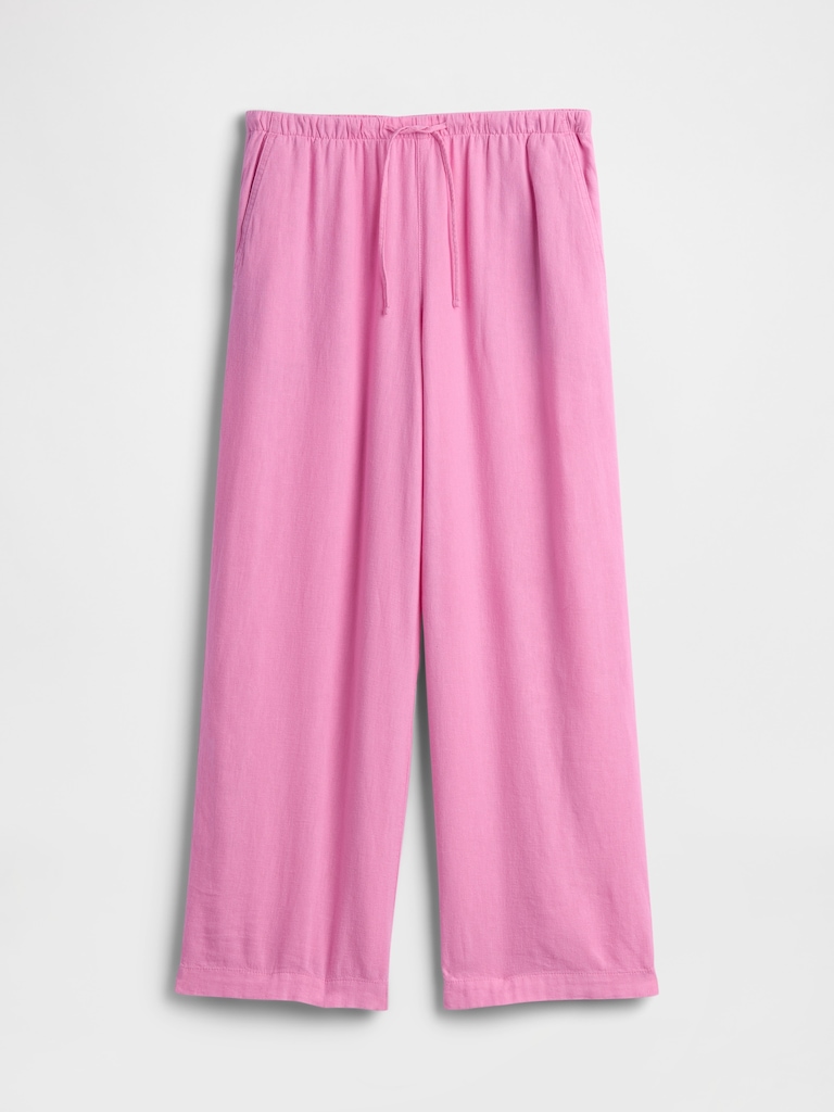 Relaxed Linen-Blend Wide-Leg Pants