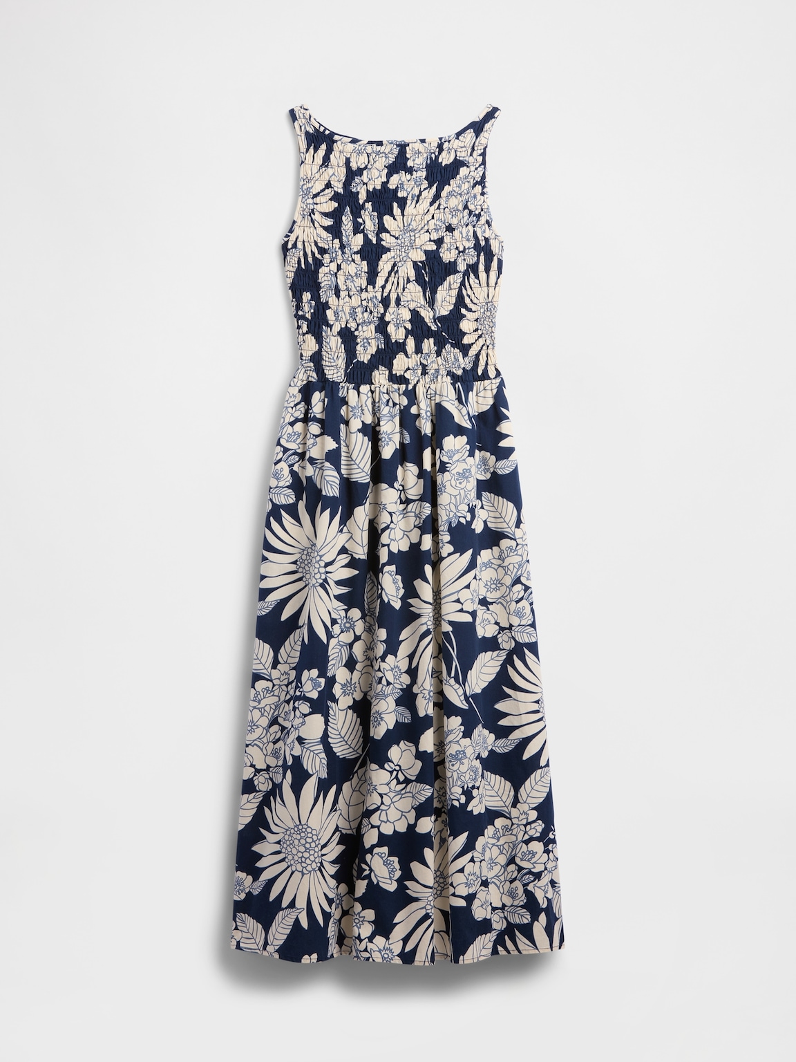 Smocked Boatneck Maxi Dress