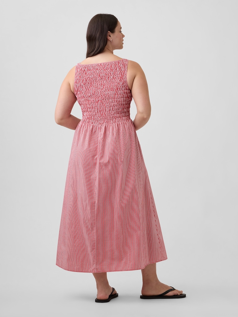 Smocked Boatneck Maxi Dress