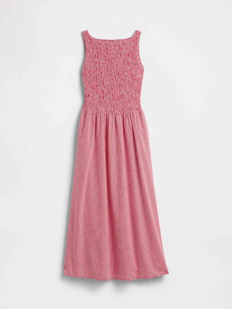 Smocked Boatneck Maxi Dress