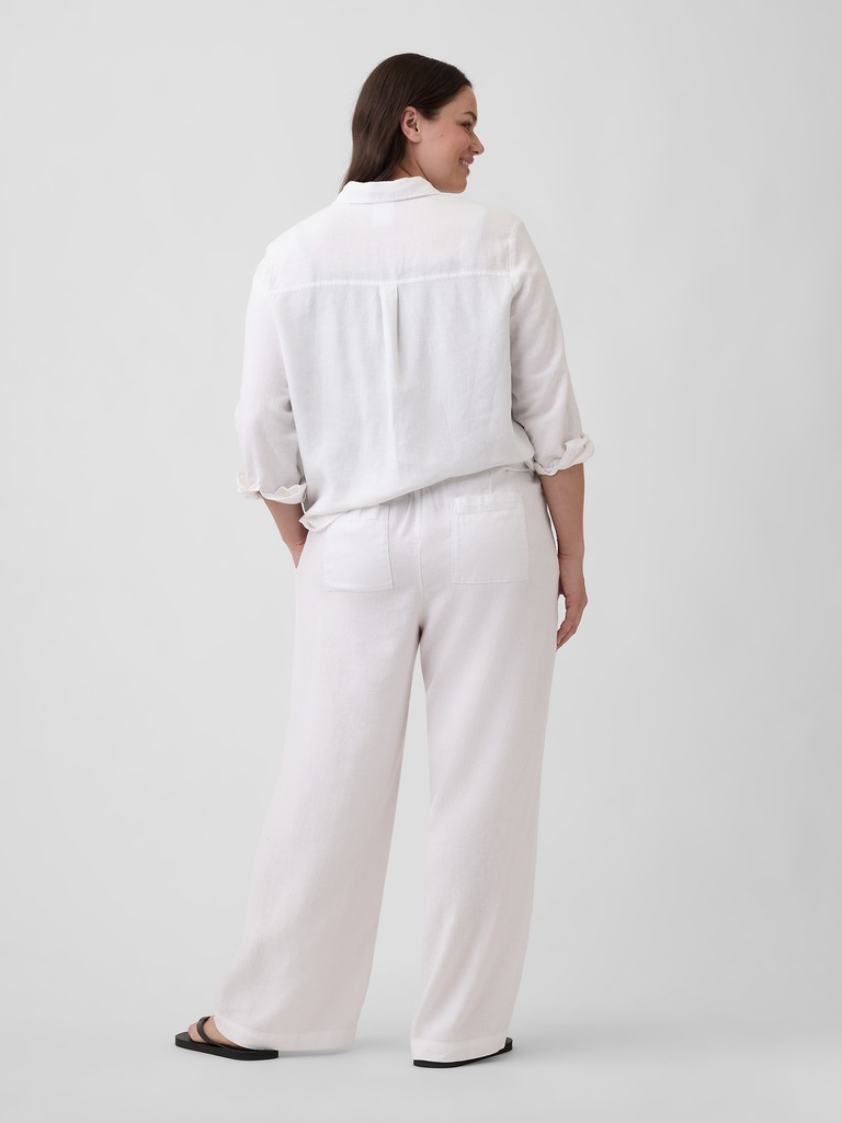 Relaxed Linen-Blend Wide-Leg Pants