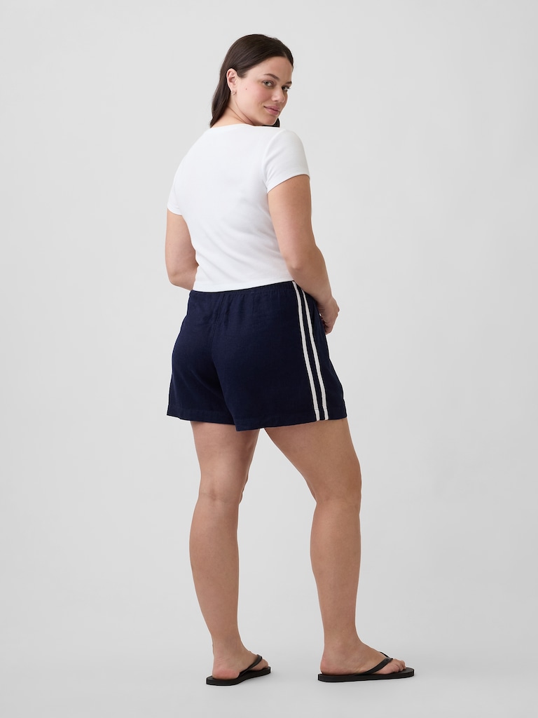 4" Pull-On Linen-Blend Shorts