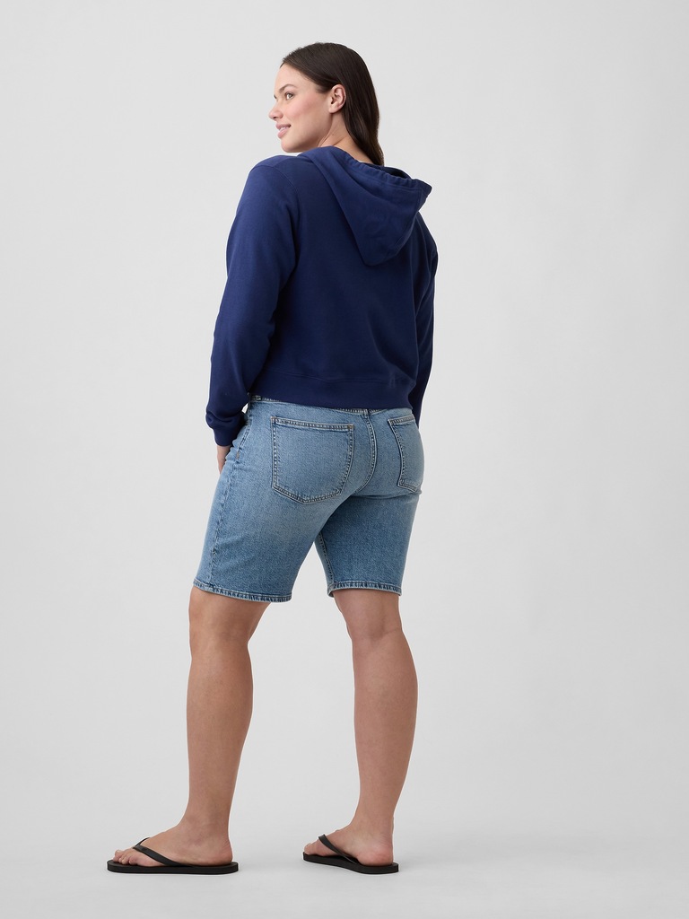 9" Mid Rise Soft Denim Bermuda Shorts