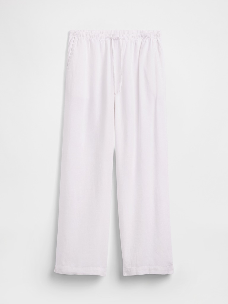 Relaxed Linen-Blend Wide-Leg Pants