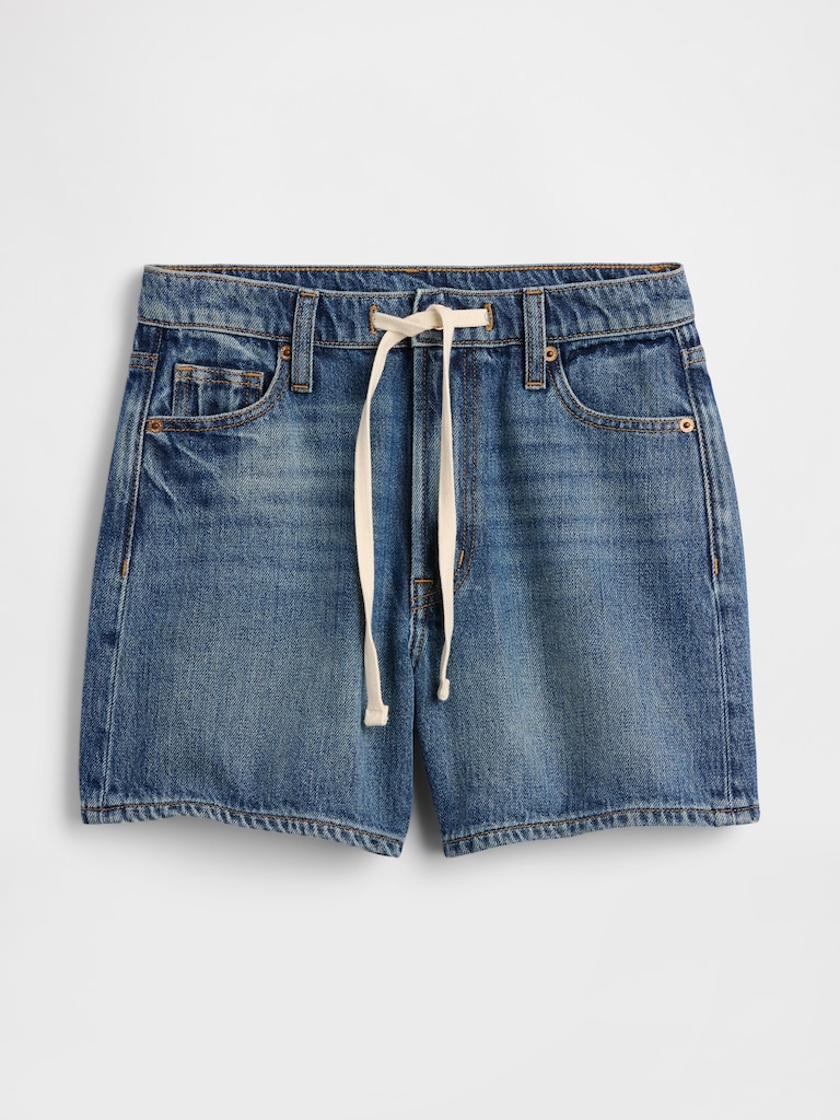 High Rise SuperSoft Drawstring Denim Shorts