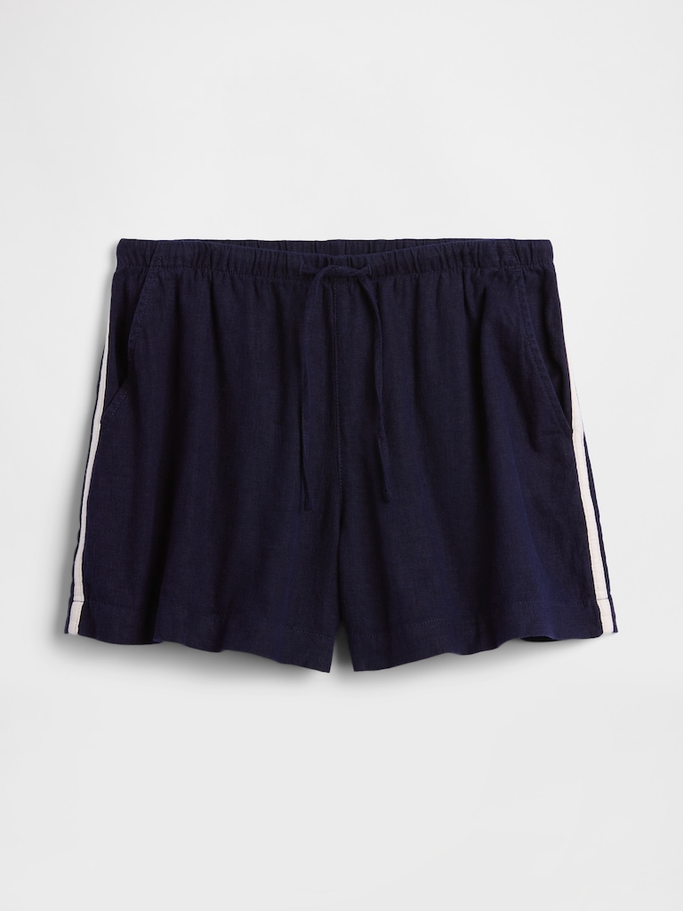 4" Pull-On Linen-Blend Shorts