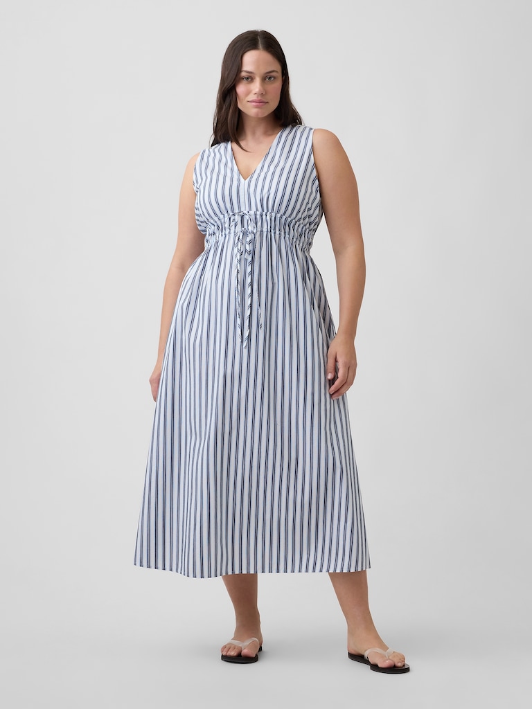 Sleeveless Tie-Front Maxi Dress