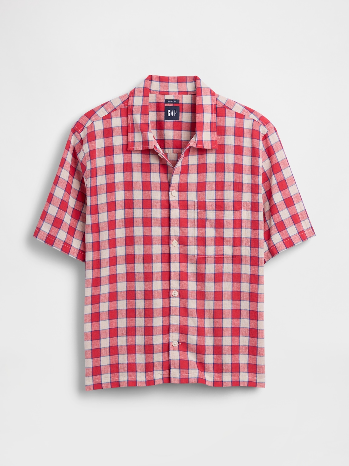 Linen-Cotton Relaxed Straight-Hem Shirt