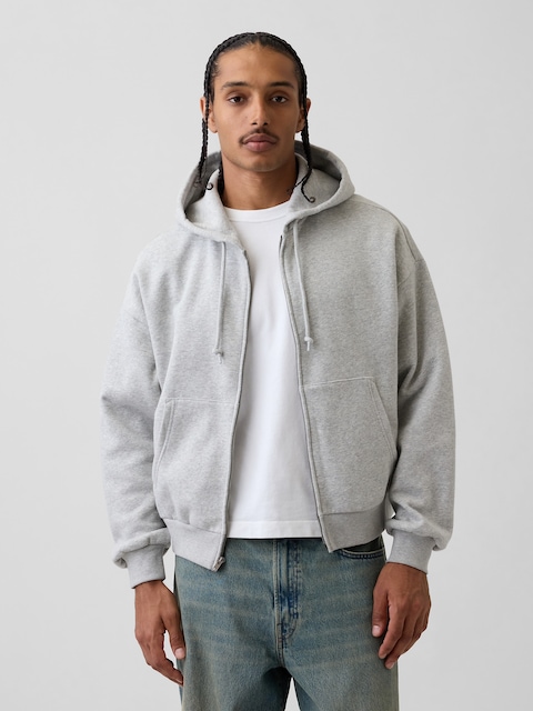 Men's Autumn Zipper Hoodie And Casual Light Grey Pants Set Mens Suit Separates Classic Fit