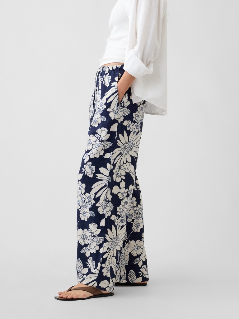 Mid Rise Pull-On Wide-Leg Pants