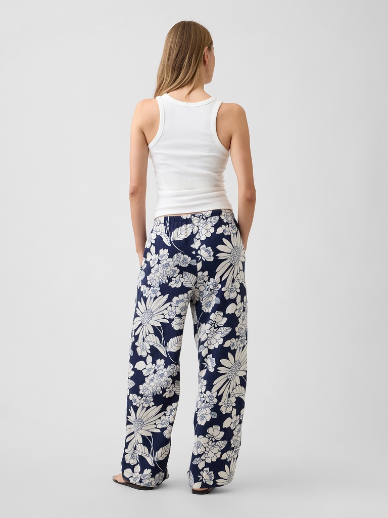 Mid Rise Pull-On Wide-Leg Pants