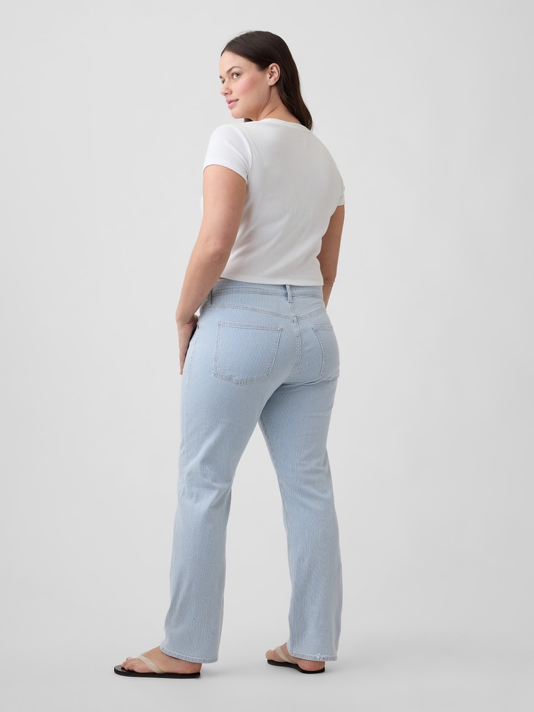 Mid Rise Stripe '90s Straight Jeans
