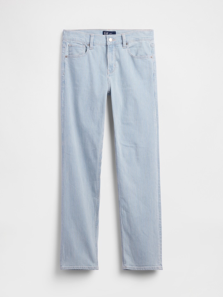 Mid Rise Stripe '90s Straight Jeans