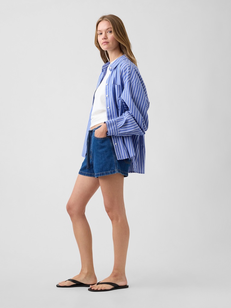 3" Low Rise Drawstring Denim Shorts