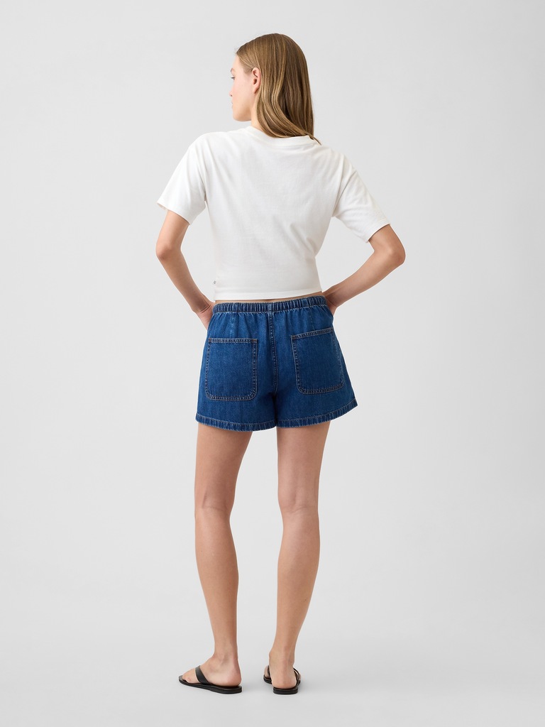 3" Low Rise Drawstring Denim Shorts