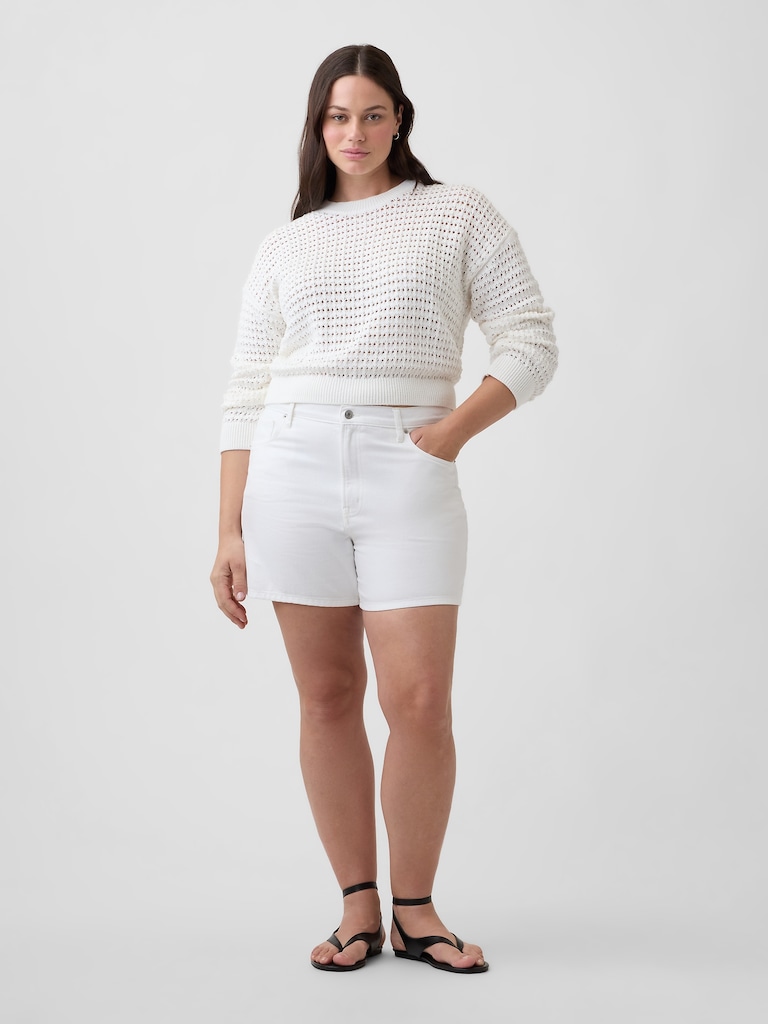 5" Mid Rise Denim Shorts