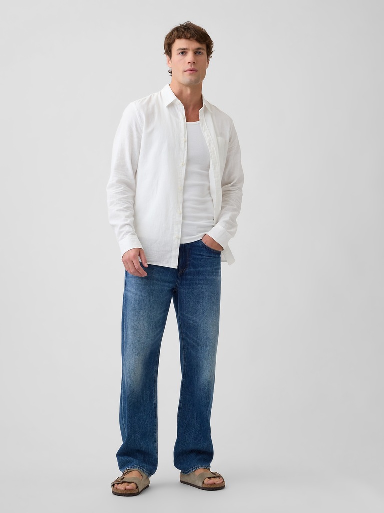 Linen-Blend Shirt in Standard Fit