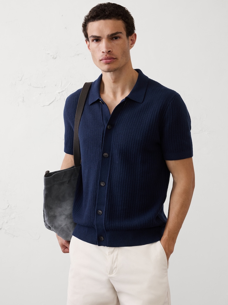Textured Sweater Polo