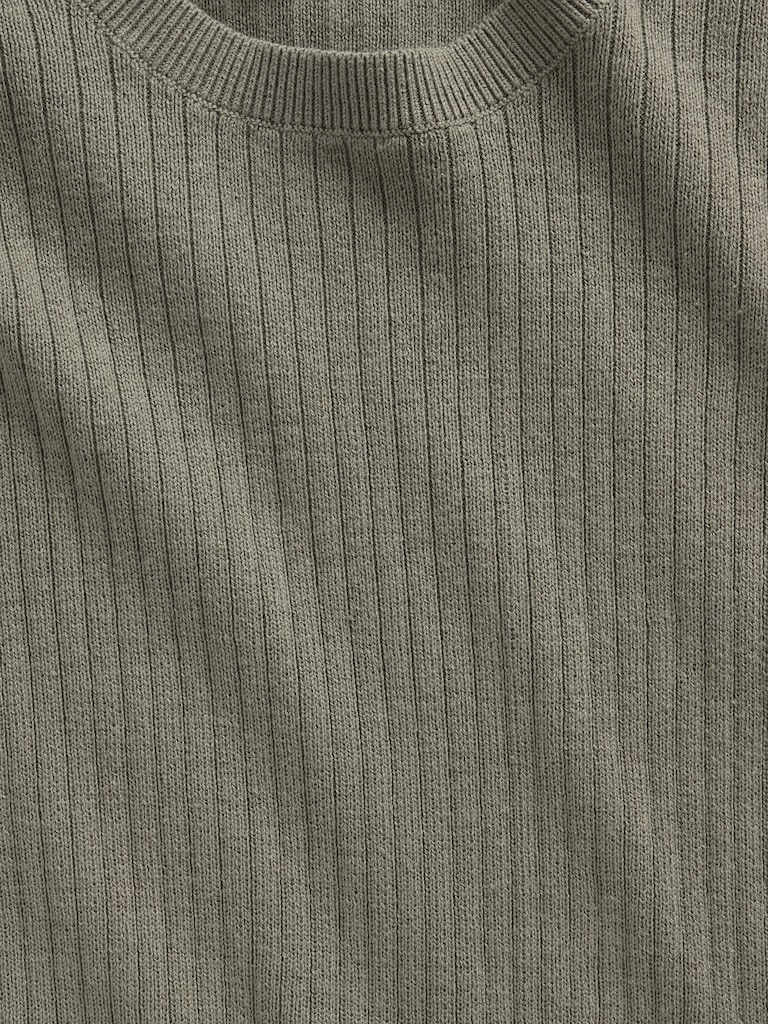 Ribbed Crewneck Sweater T-Shirt