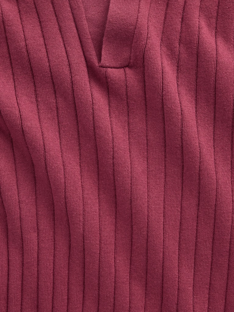 Ribbed Johnny Collar Polo Shirt