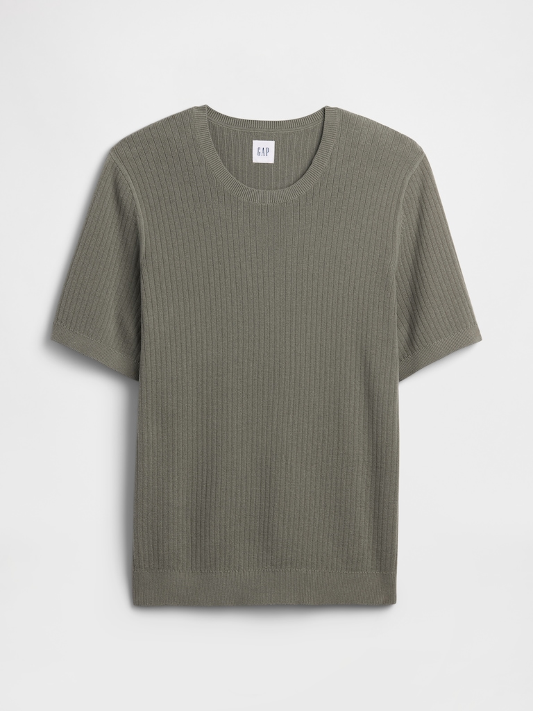 Ribbed Crewneck Sweater T-Shirt