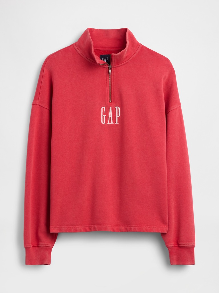 Heavyweight Oversized Logo Quarter-Zip Pullover